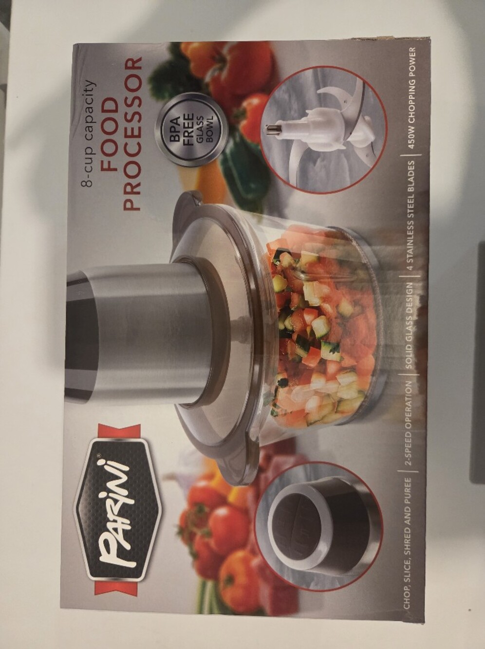 Parini 8-Cup Food Processor Bowl & Stainless Steel Blade - Clear/Steel